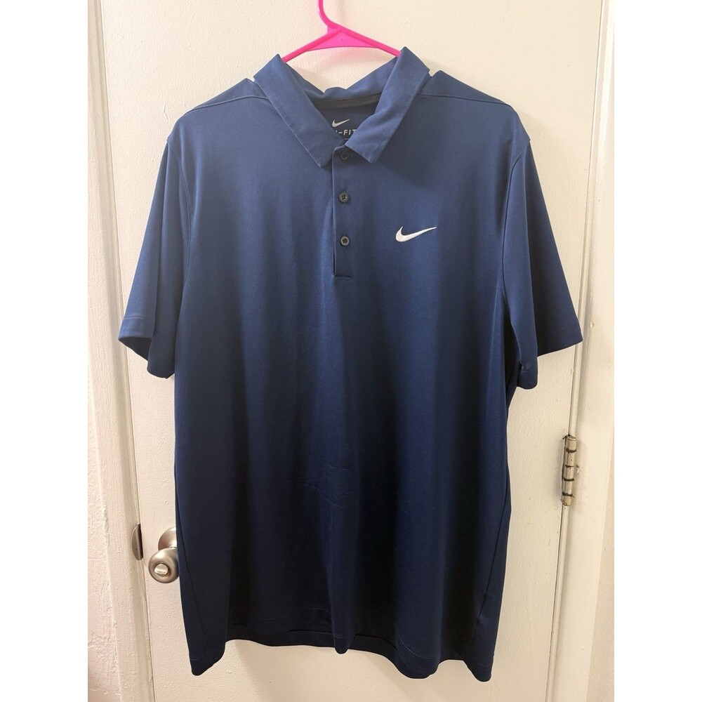 Nike Dri-FIT Men’s Navy Blue Polo Shirt XL Short Sleeve Golf AS IS Minor Flaw